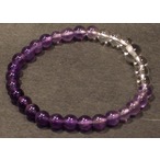 腕輪ブレス　水晶・紫水晶グラデーション　６ミリ玉